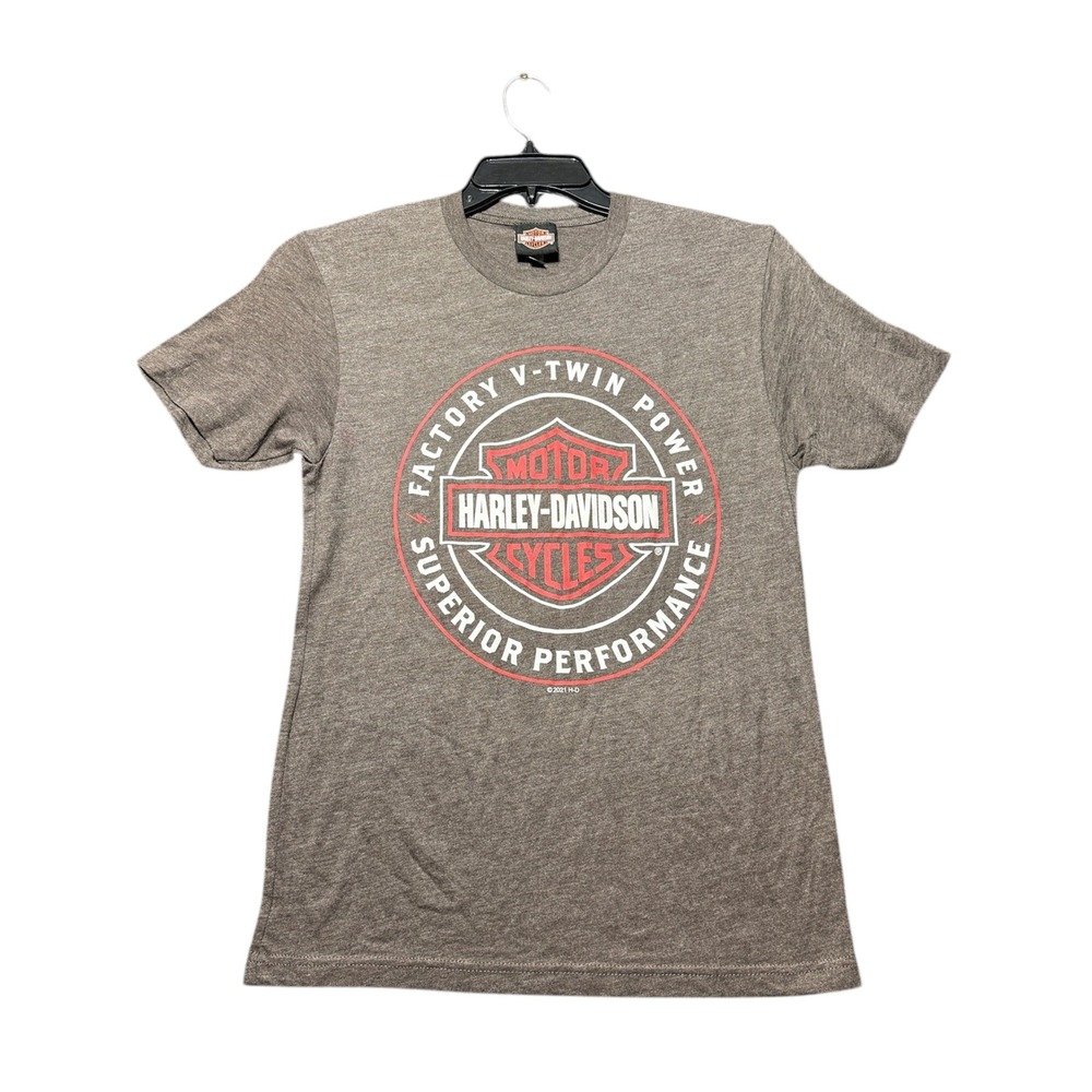 Harley-Davidson Graphic T-Shirt Women Small Brown Black Hills